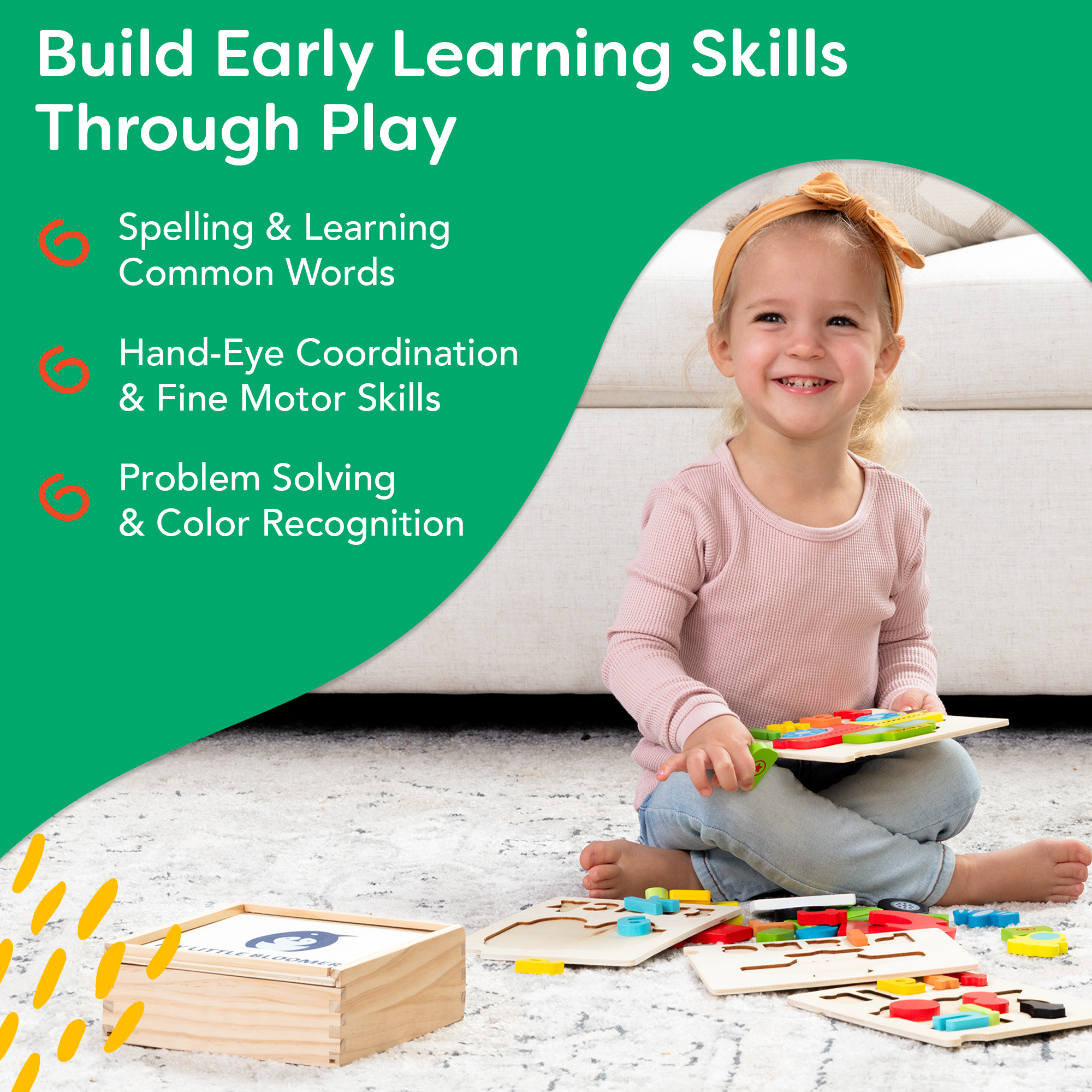 sized 4 little girl learning with<br />
Montessori Wooden Transportation Puzzle