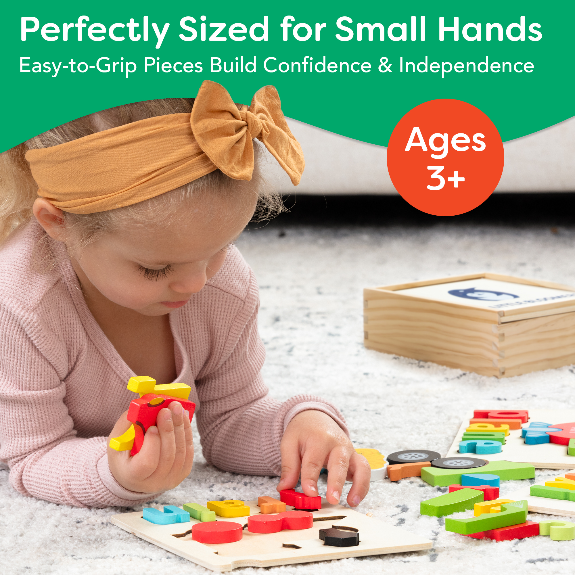 sized 2 little girl using<br />
Montessori Wooden Transportation Puzzle